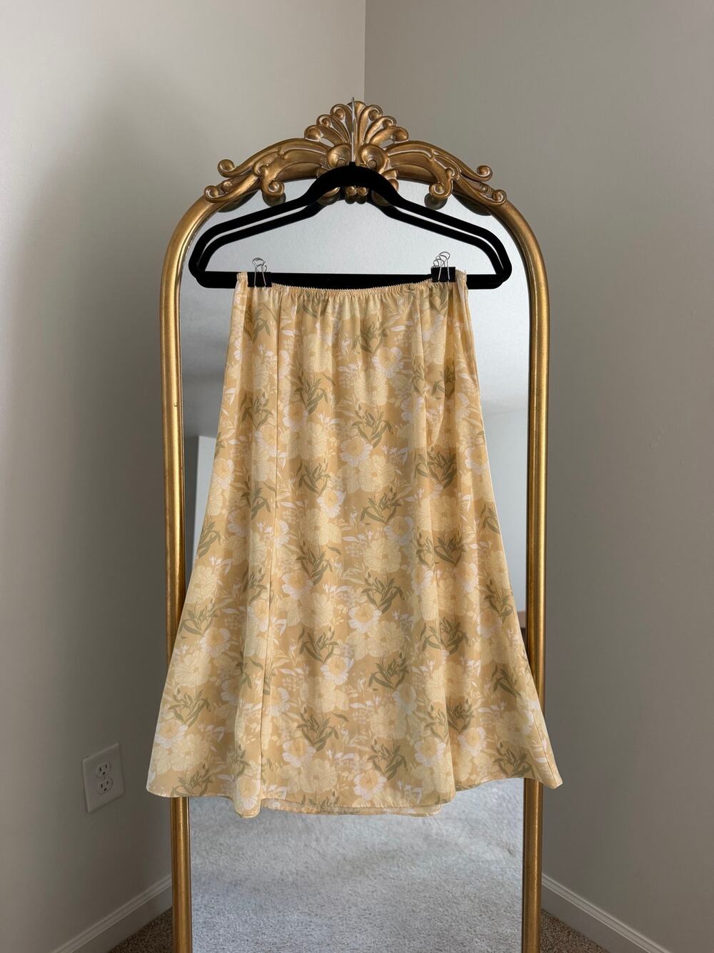 Vintage Y2K Rena Rowan Yellow Floral Skirt